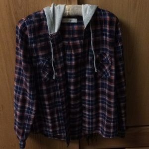 Orange and navy flannel